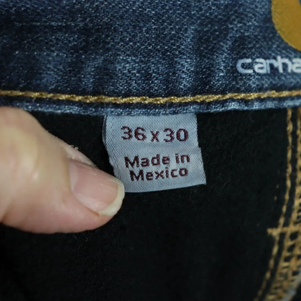 Carhartt Fleece Lined relaxed Fit Jeans size 36 X 30